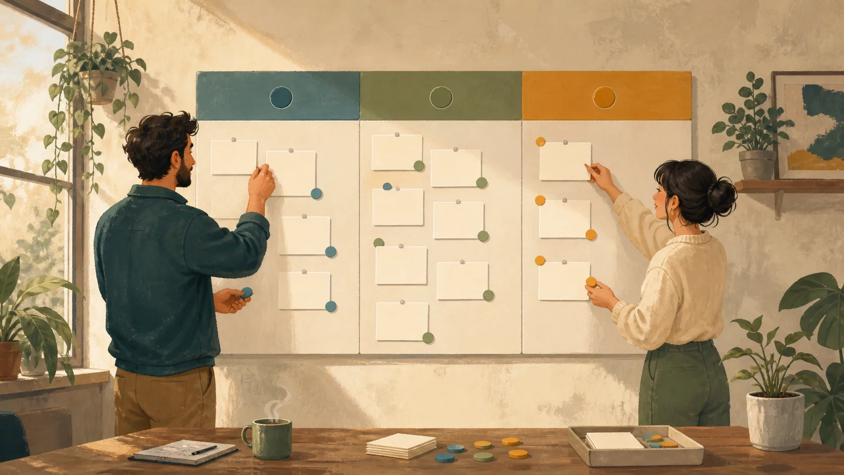 A small SaaS team assembling a simple feature request board